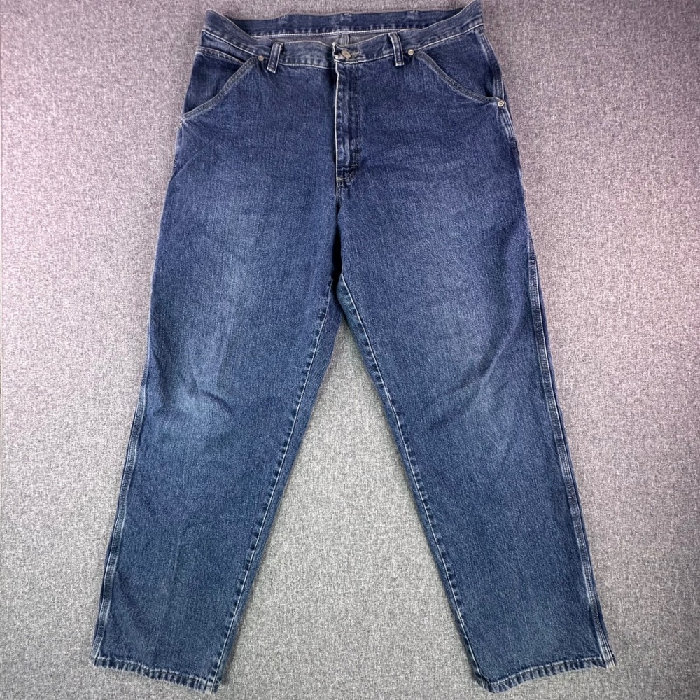 WRG Jeans Co Carpenter Jeans Mens 34x32 G94LSDV Blue Utility Workwear Denim